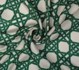 Jedwab twill zielone węzły – off white 